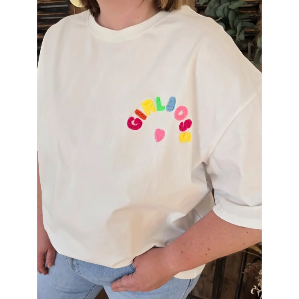 T-shirt blanc GIRLBOSS