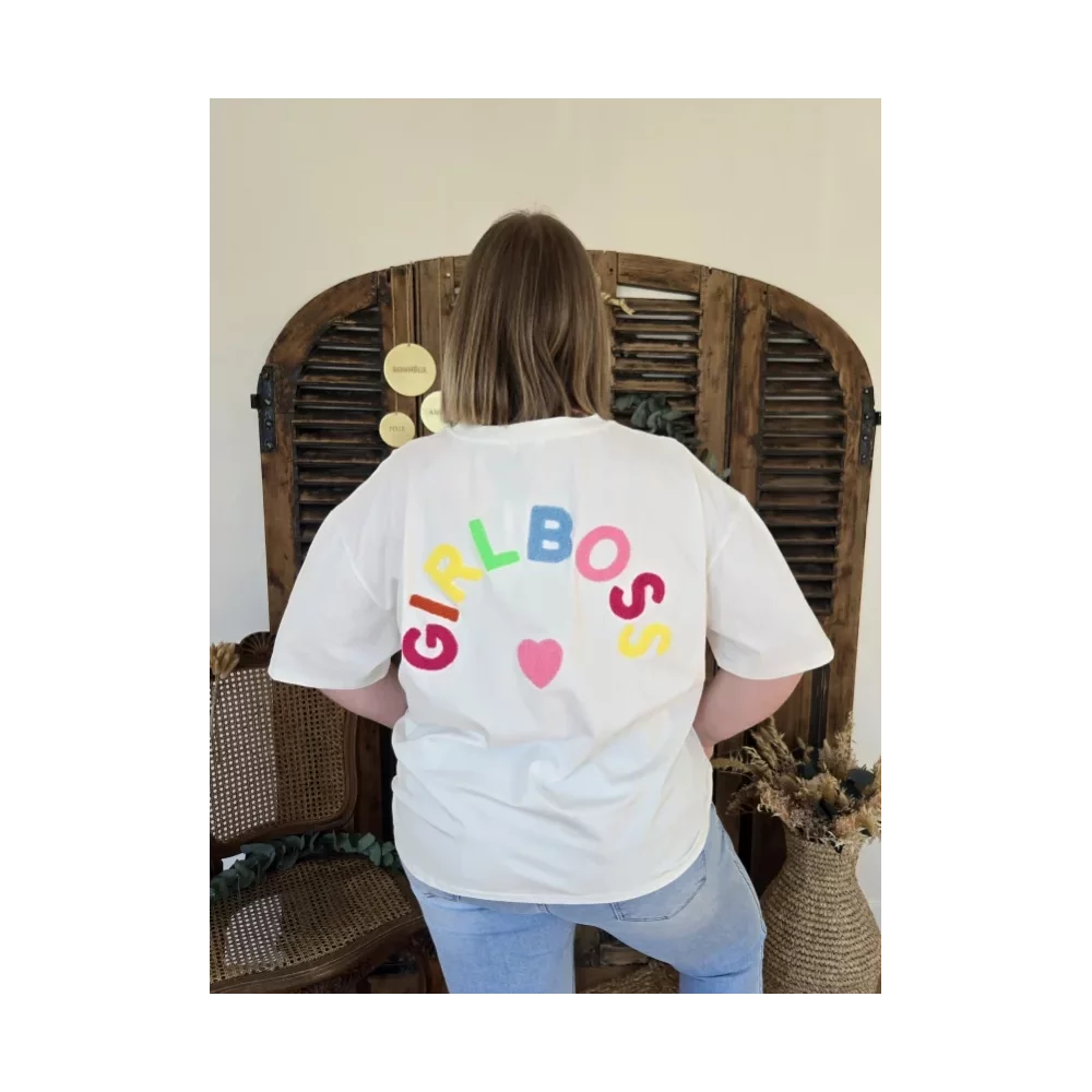 T-shirt blanc GIRLBOSS