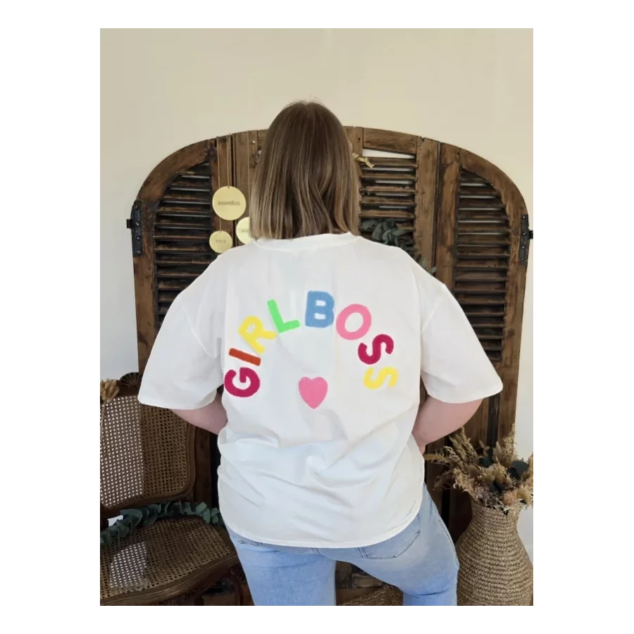 T-shirt blanc GIRLBOSS