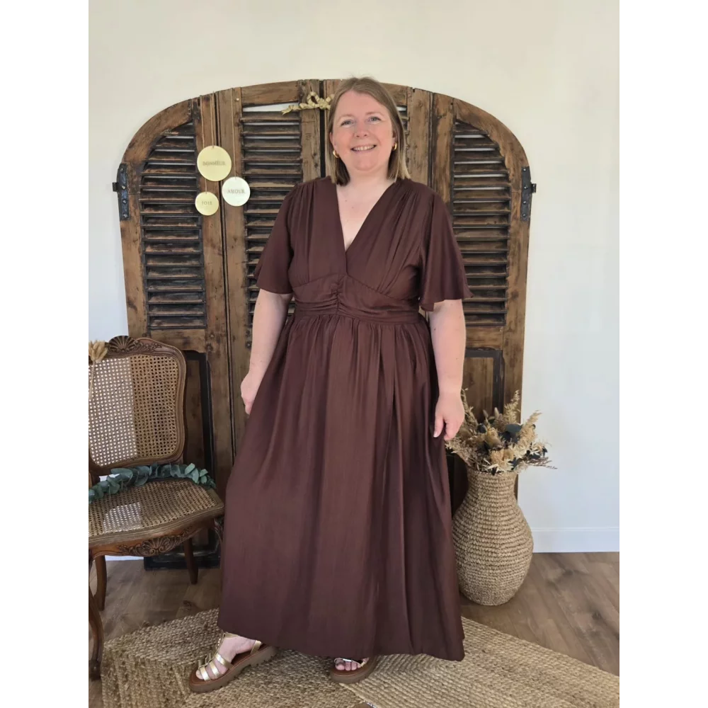 Robe longue Arielle choco