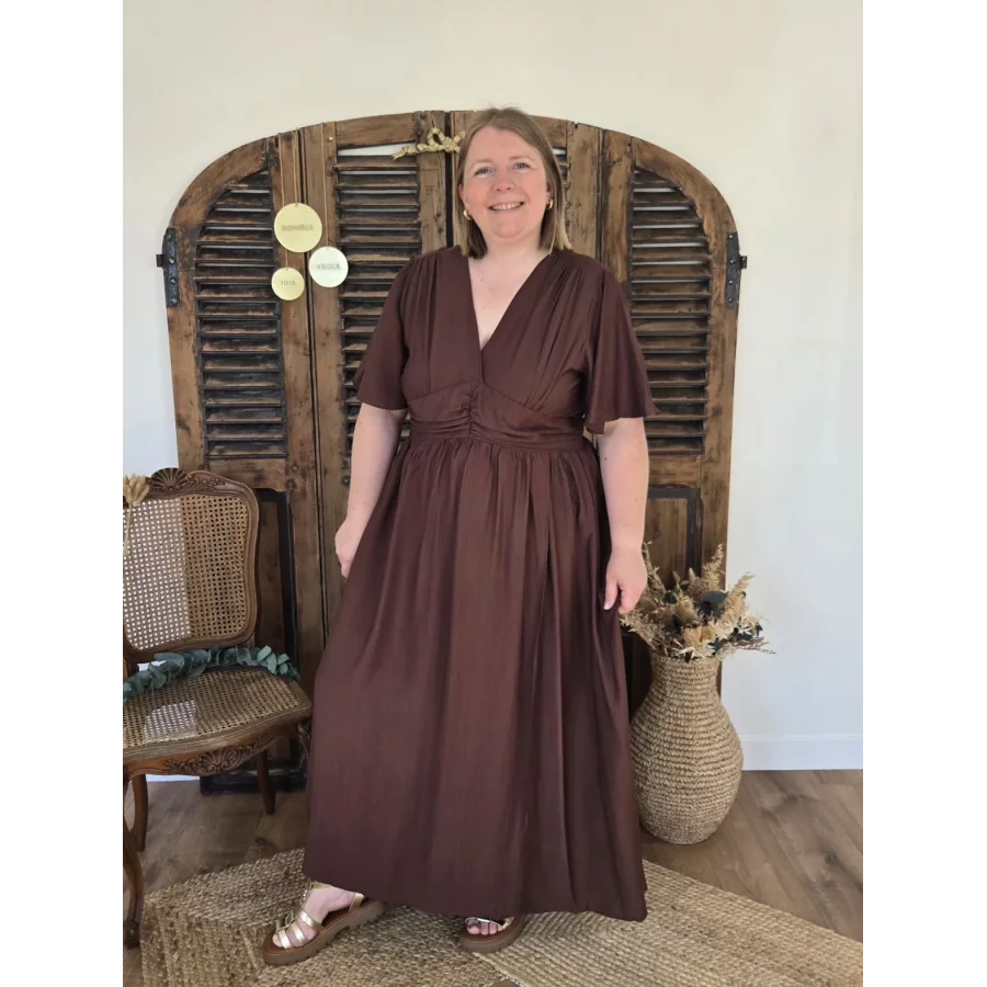 Robe longue Arielle choco