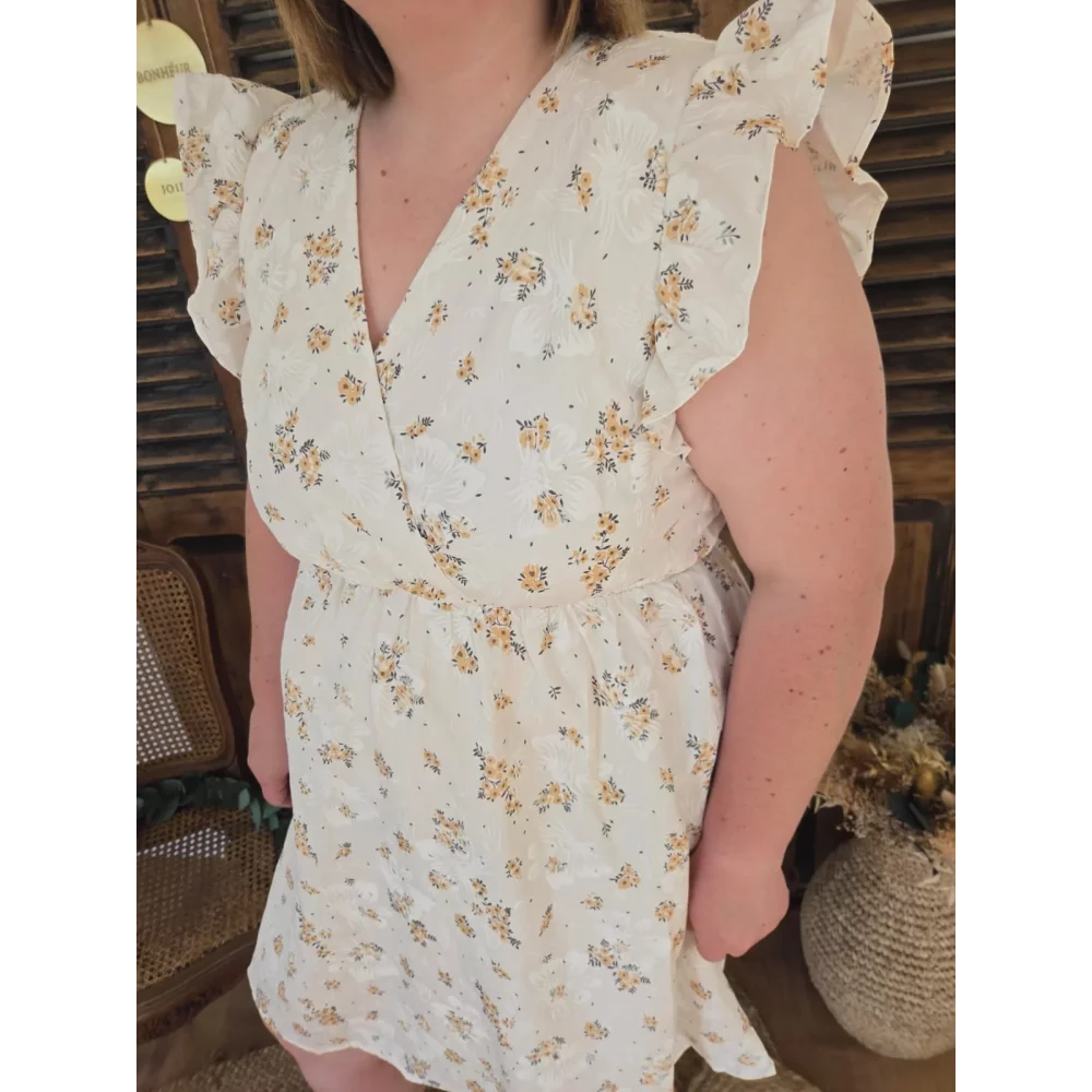 Robe Ilona fleurs jaune