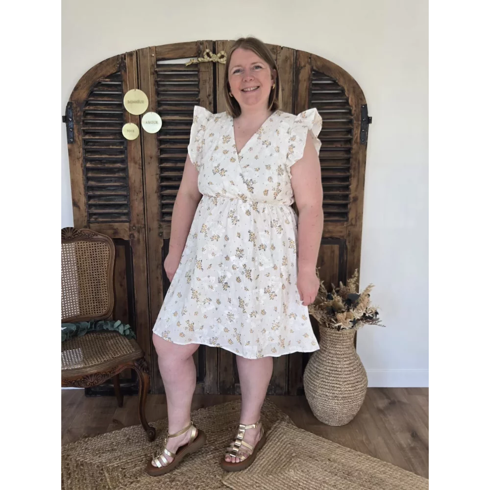 Robe Ilona fleurs jaune