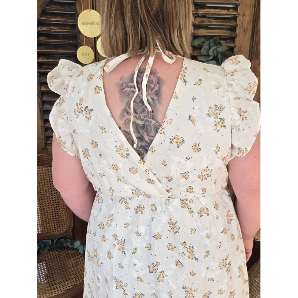 Robe Ilona fleurs jaune