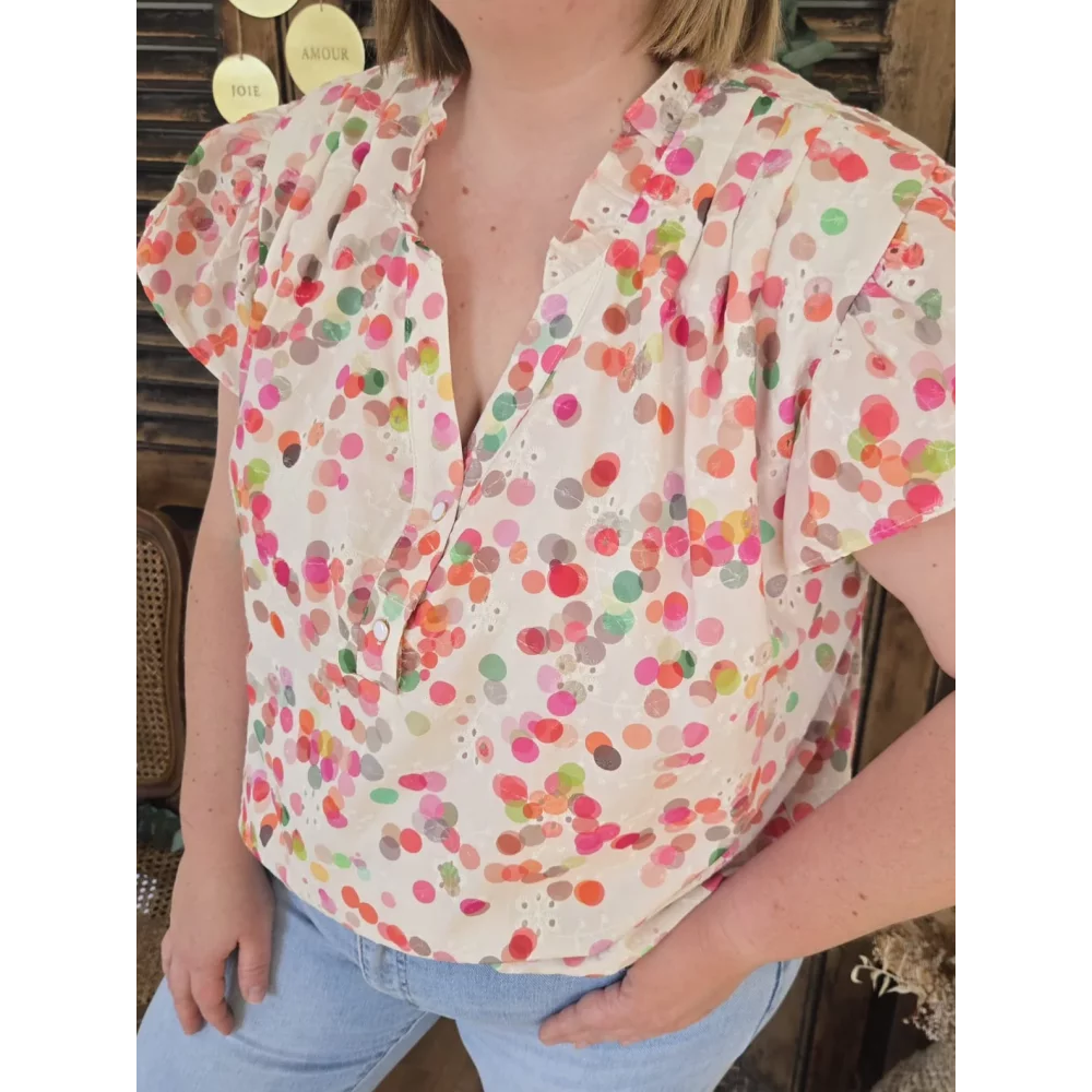 Blouse Enola pois colorés