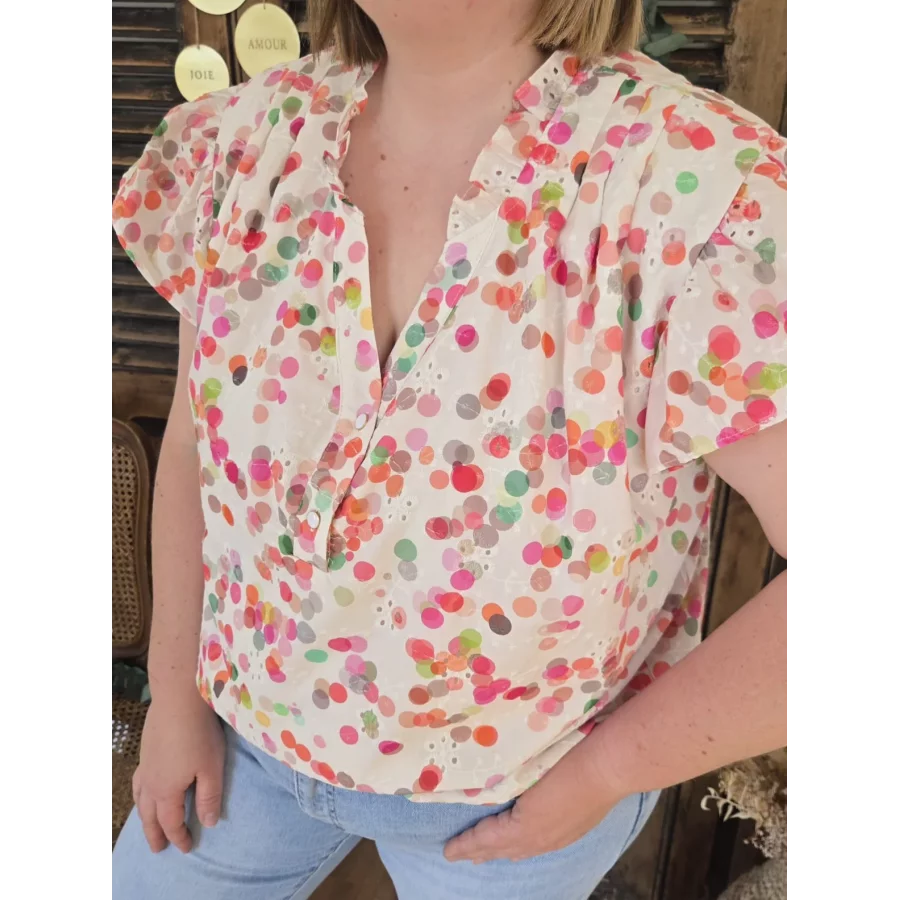 Blouse Enola pois colorés