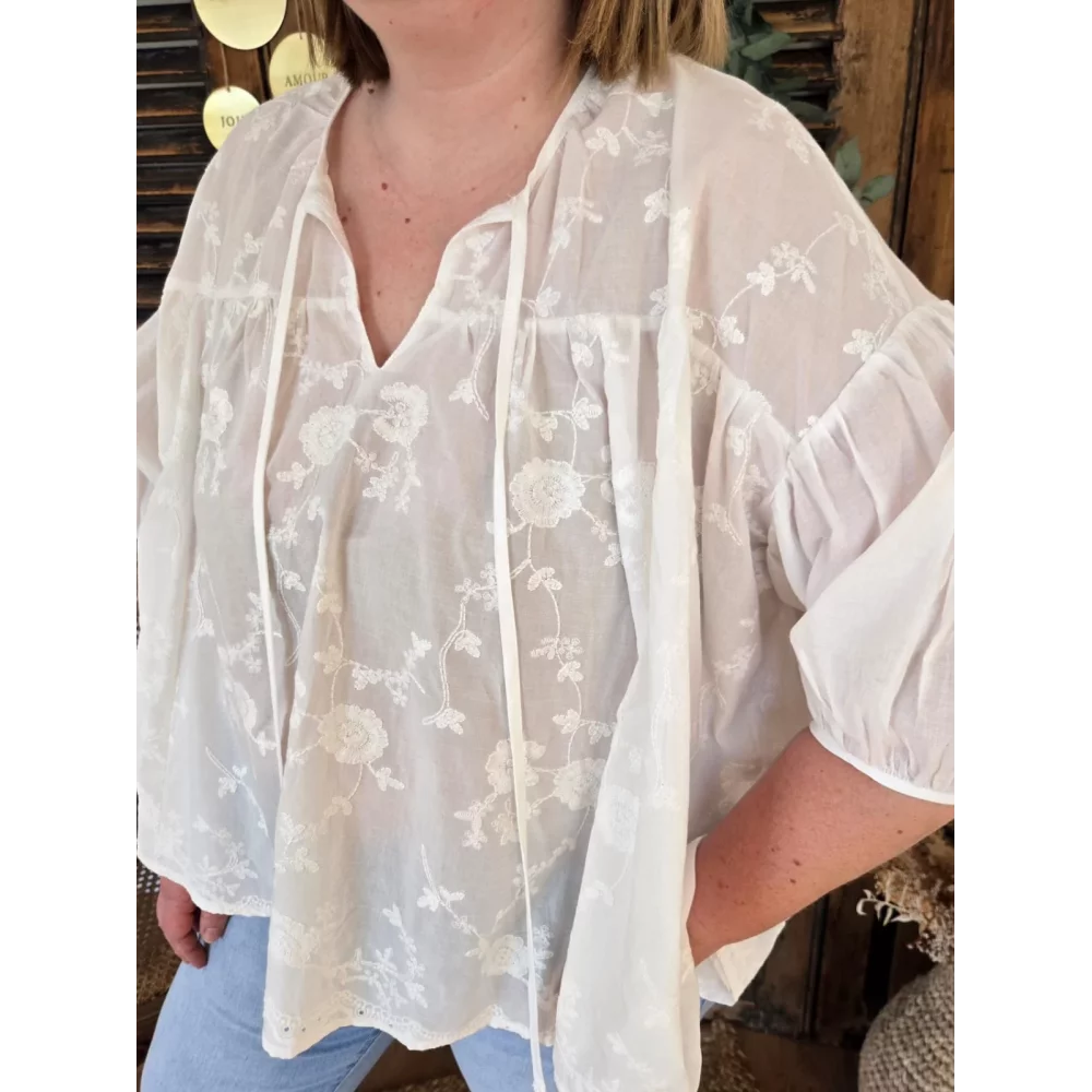 Blouse Betty broderie anglaise blanche