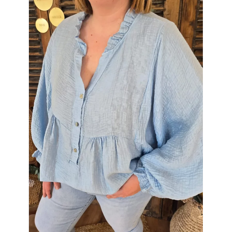 Blouse Melina bleu ciel