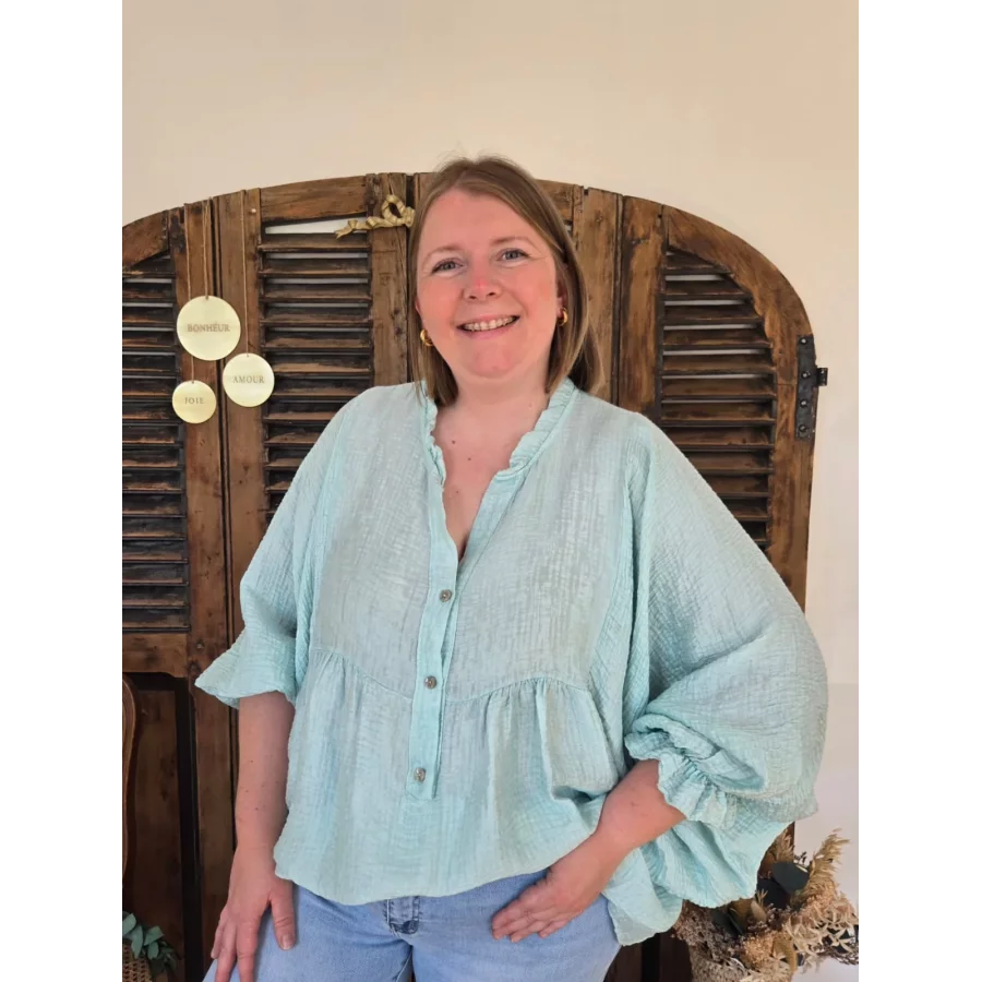Blouse Melina bleu ciel