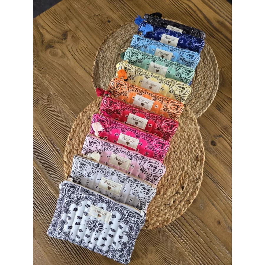 Pochette Trousse bandana patch Amour