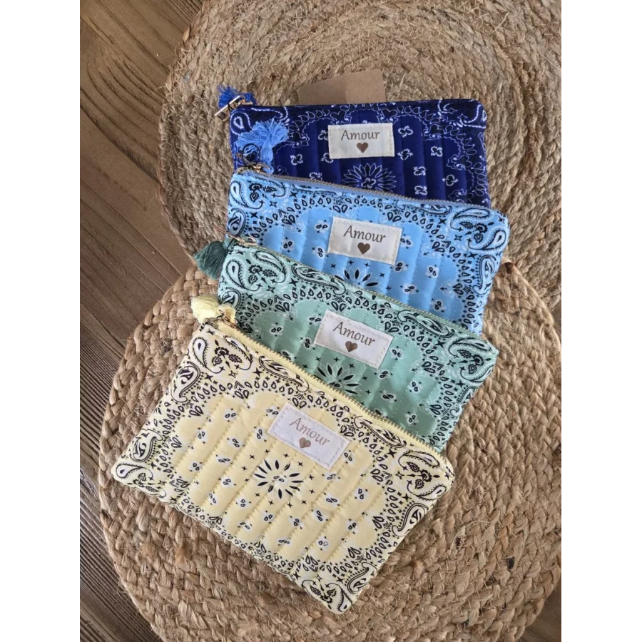 Pochette Trousse bandana patch Amour