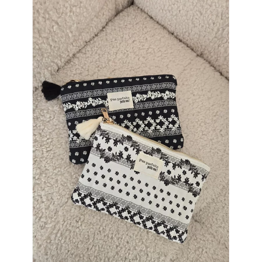 Pochette Trousse en tissu Pas Parfaite Juste Moi