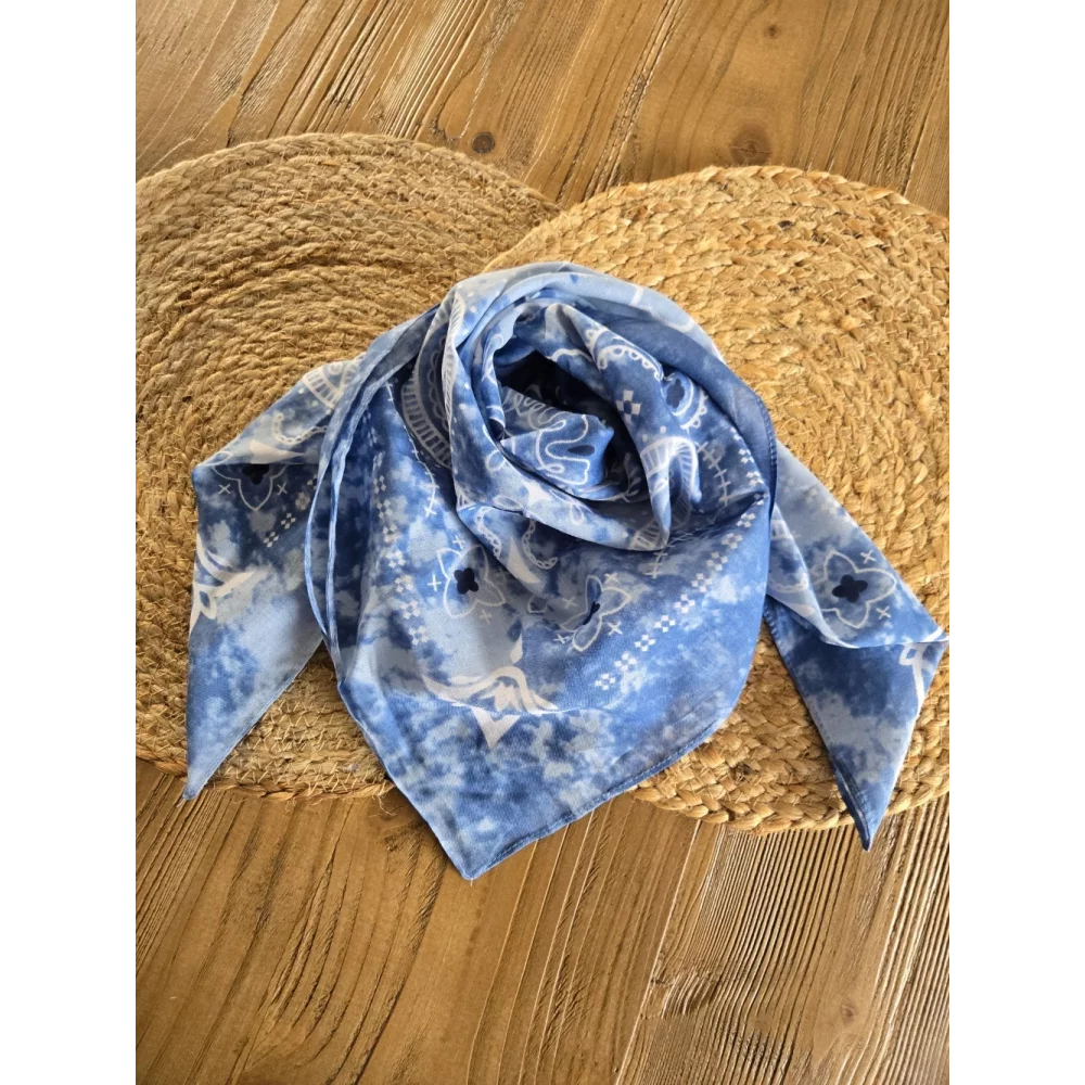 Foulard carré bandana Tie&Dye bleu