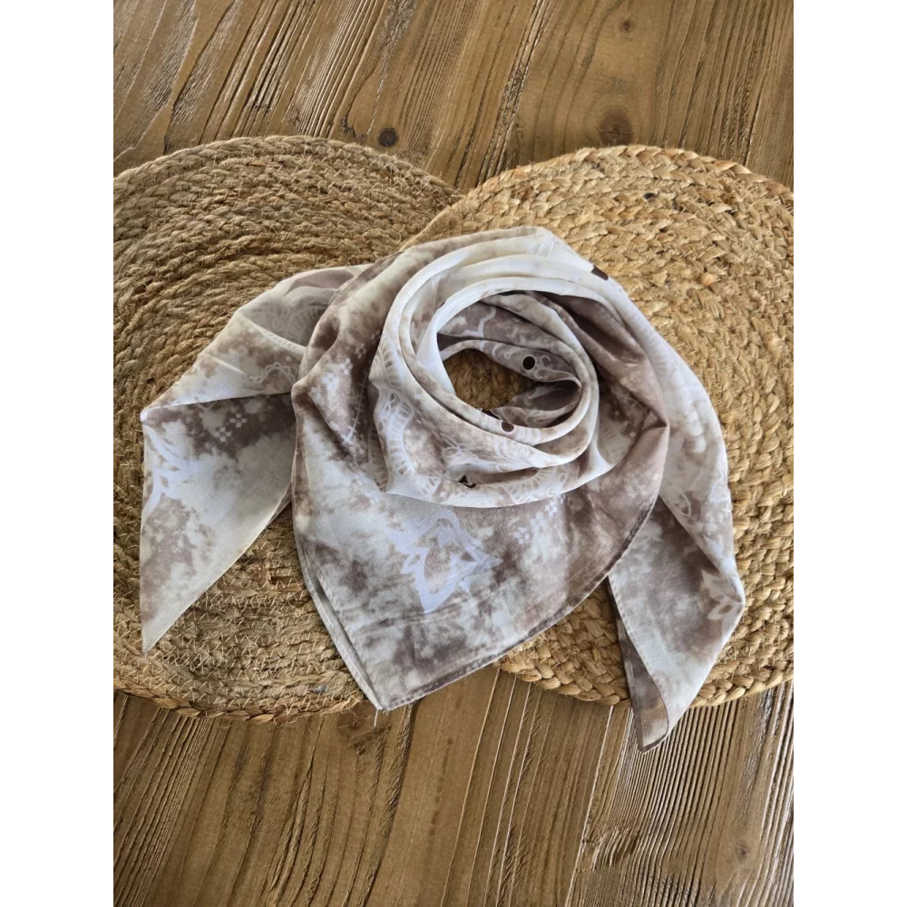 Foulard carré bandana Tie&Dye beige