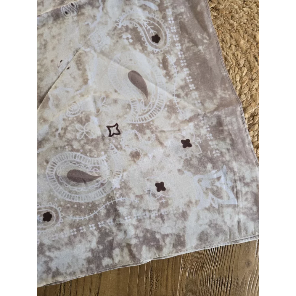 Foulard carré bandana Tie&Dye beige