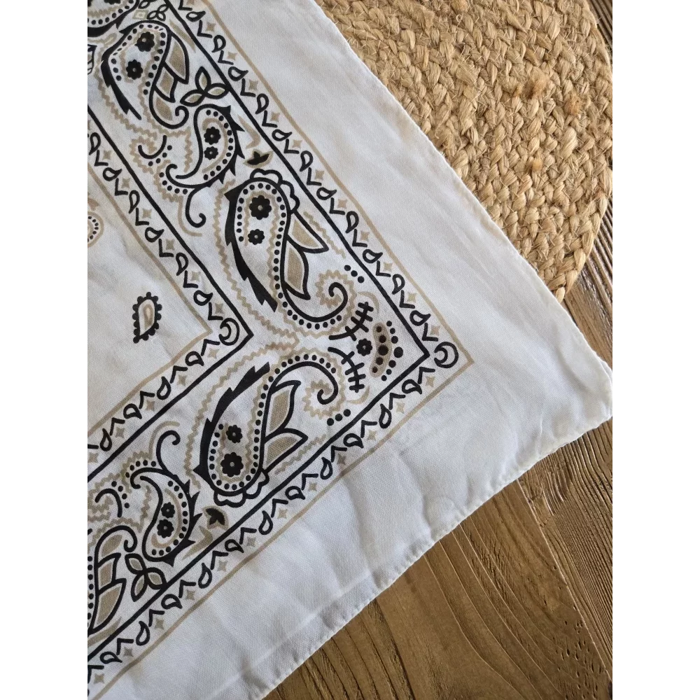Foulard carré bandana blanc