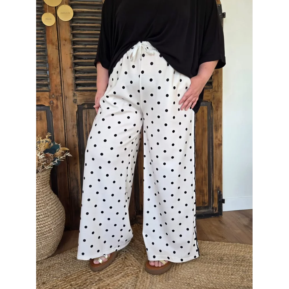 Jog Pant Roger blanc pois noir