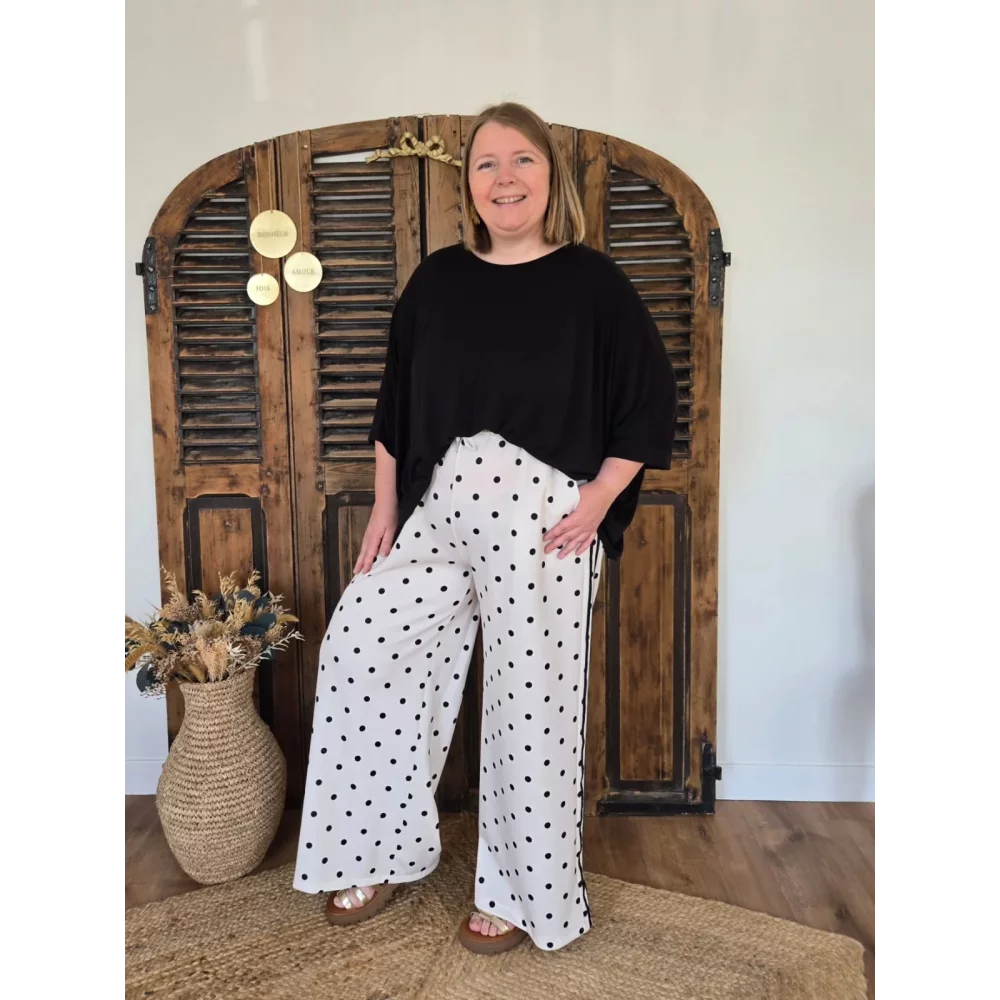 Jog Pant Roger blanc pois noir
