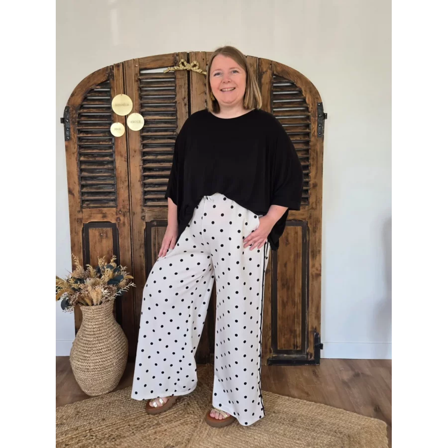 Jog Pant Roger blanc pois noir
