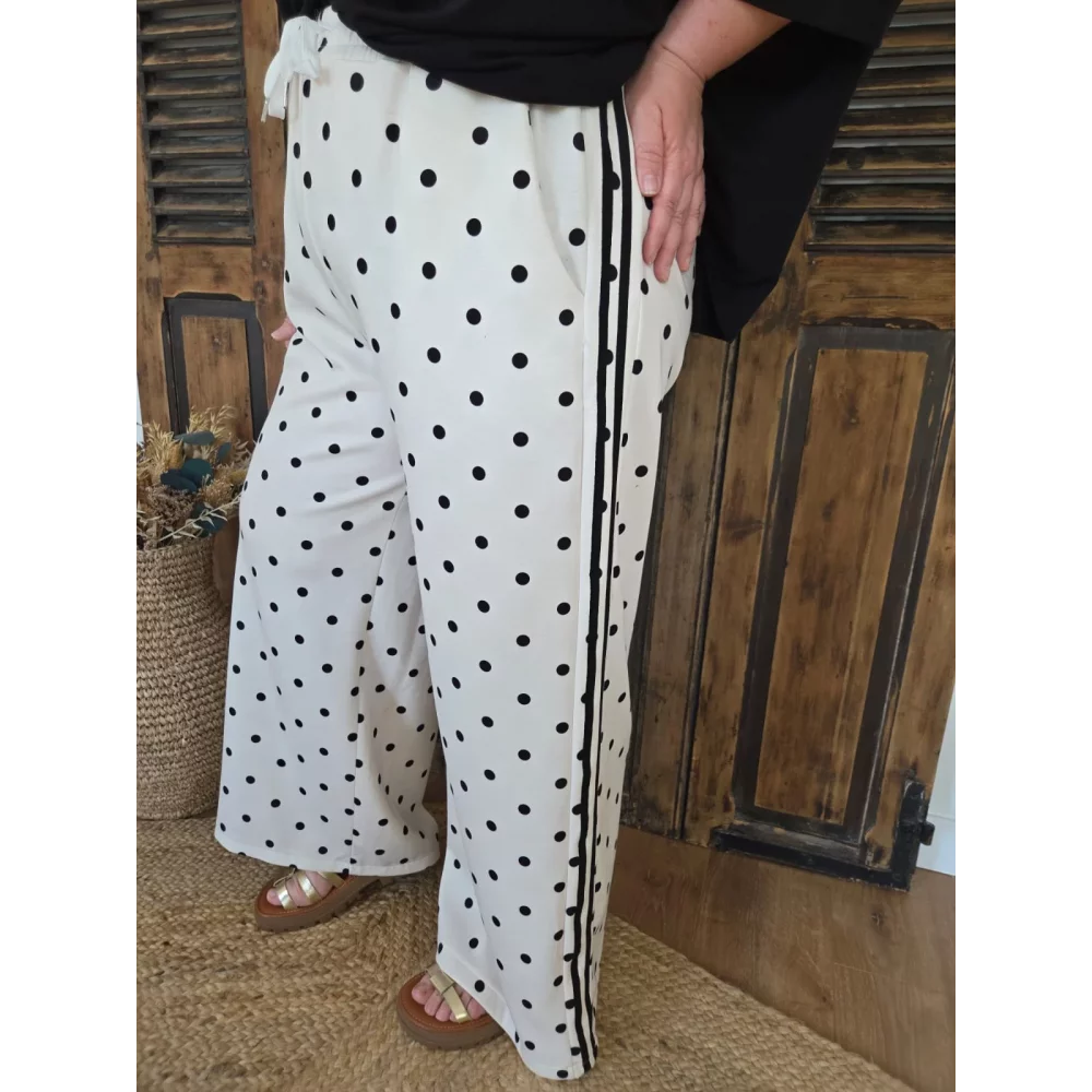 Jog Pant Roger blanc pois noir