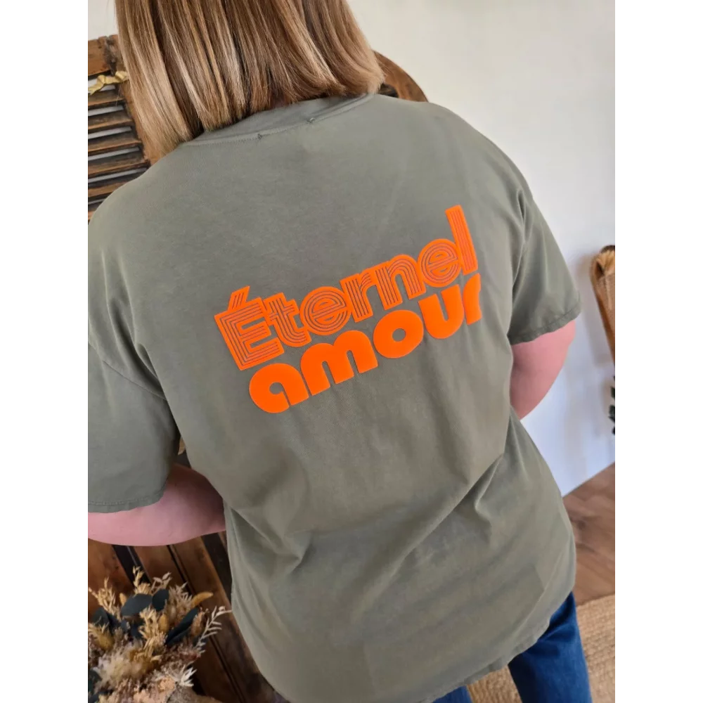 T-shirt Eternel Amour kaki