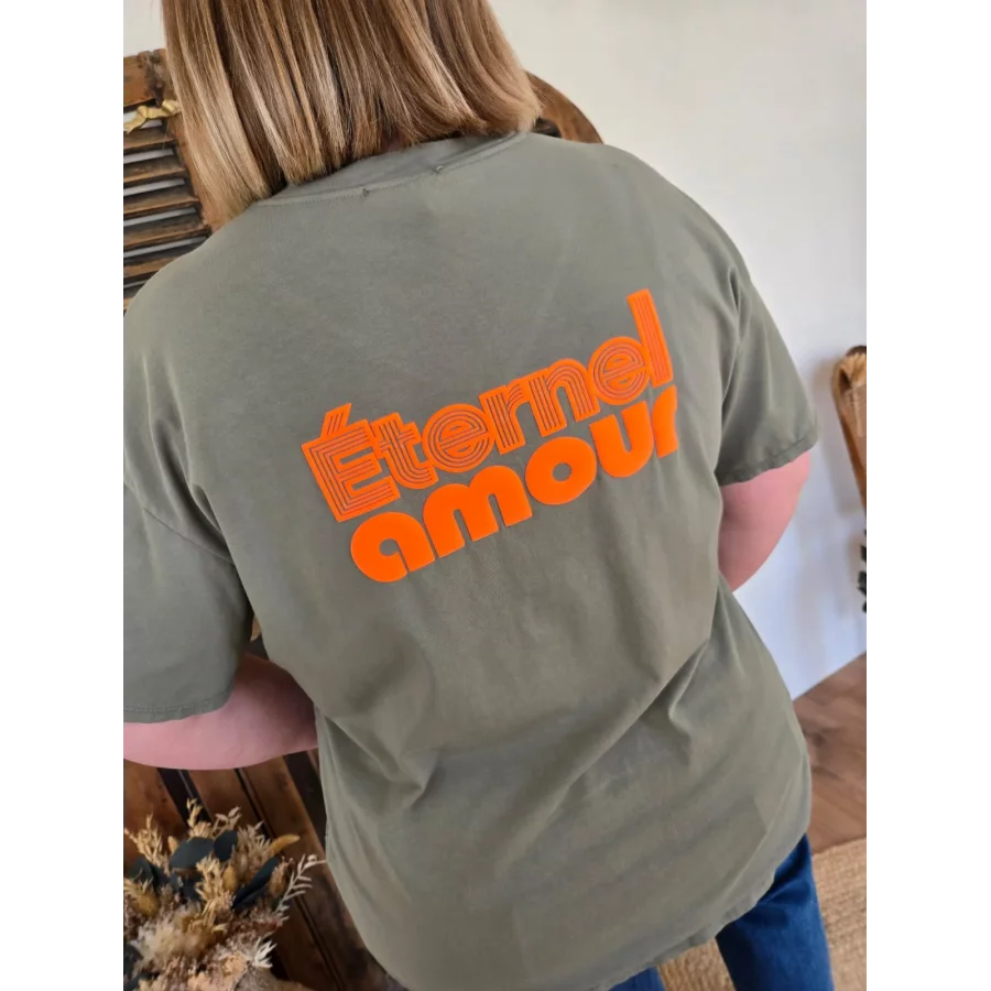 T-shirt Eternel Amour kaki