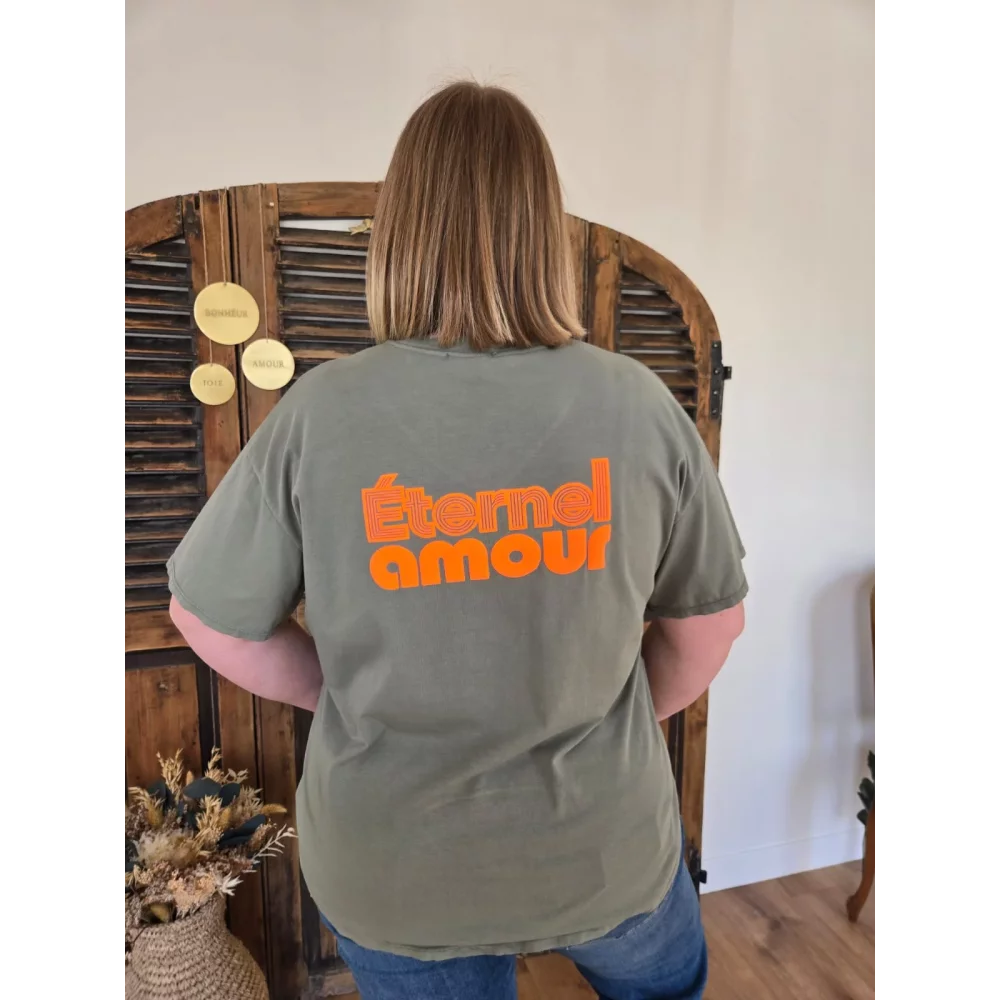 T-shirt Eternel Amour kaki