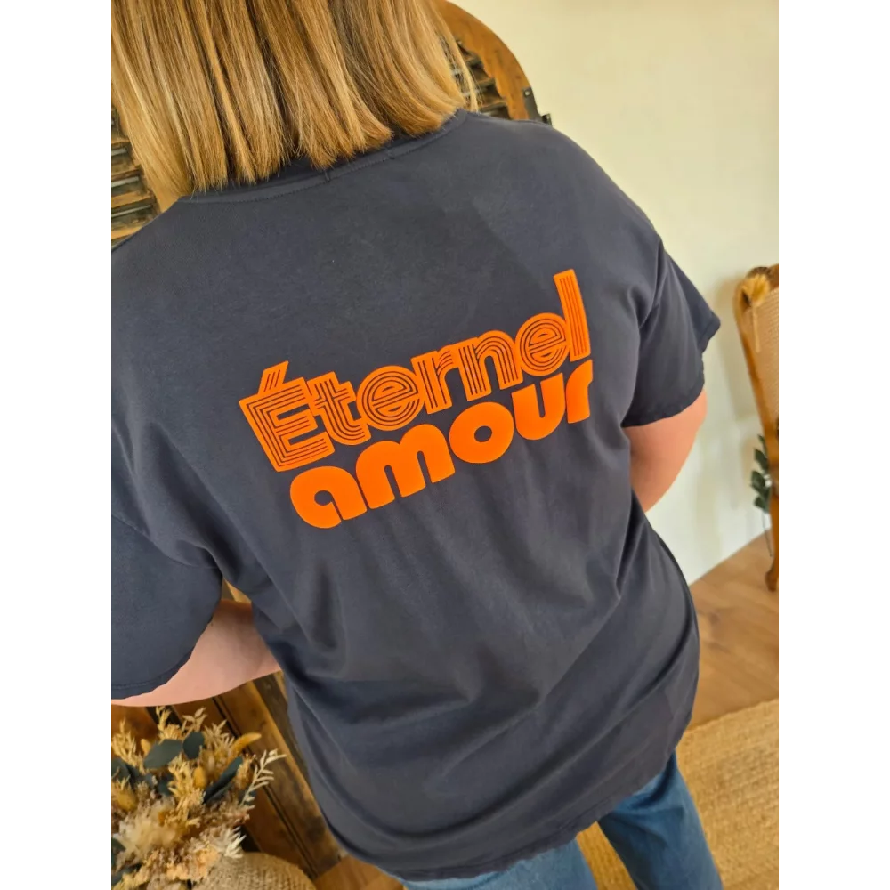 T-shirt Eternel Amour bleu marine
