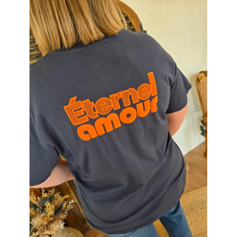 T-shirt Eternel Amour bleu marine