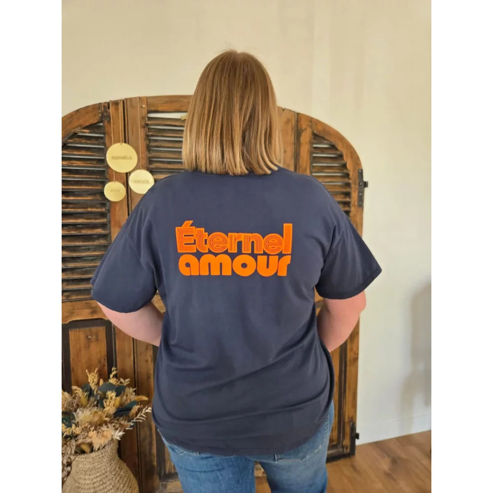 T-shirt Eternel Amour bleu marine