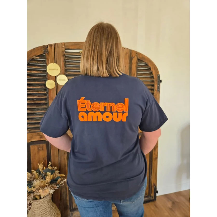 T-shirt Eternel Amour bleu marine
