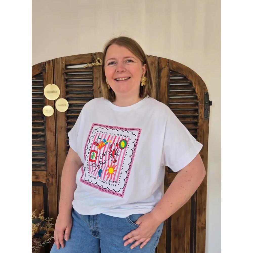 T-shirt Gilles blanc flocage estival