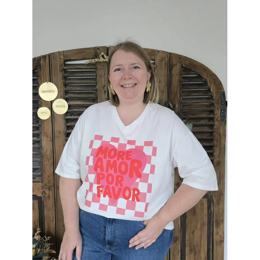 T-shirt blanc More Amor Por Favor