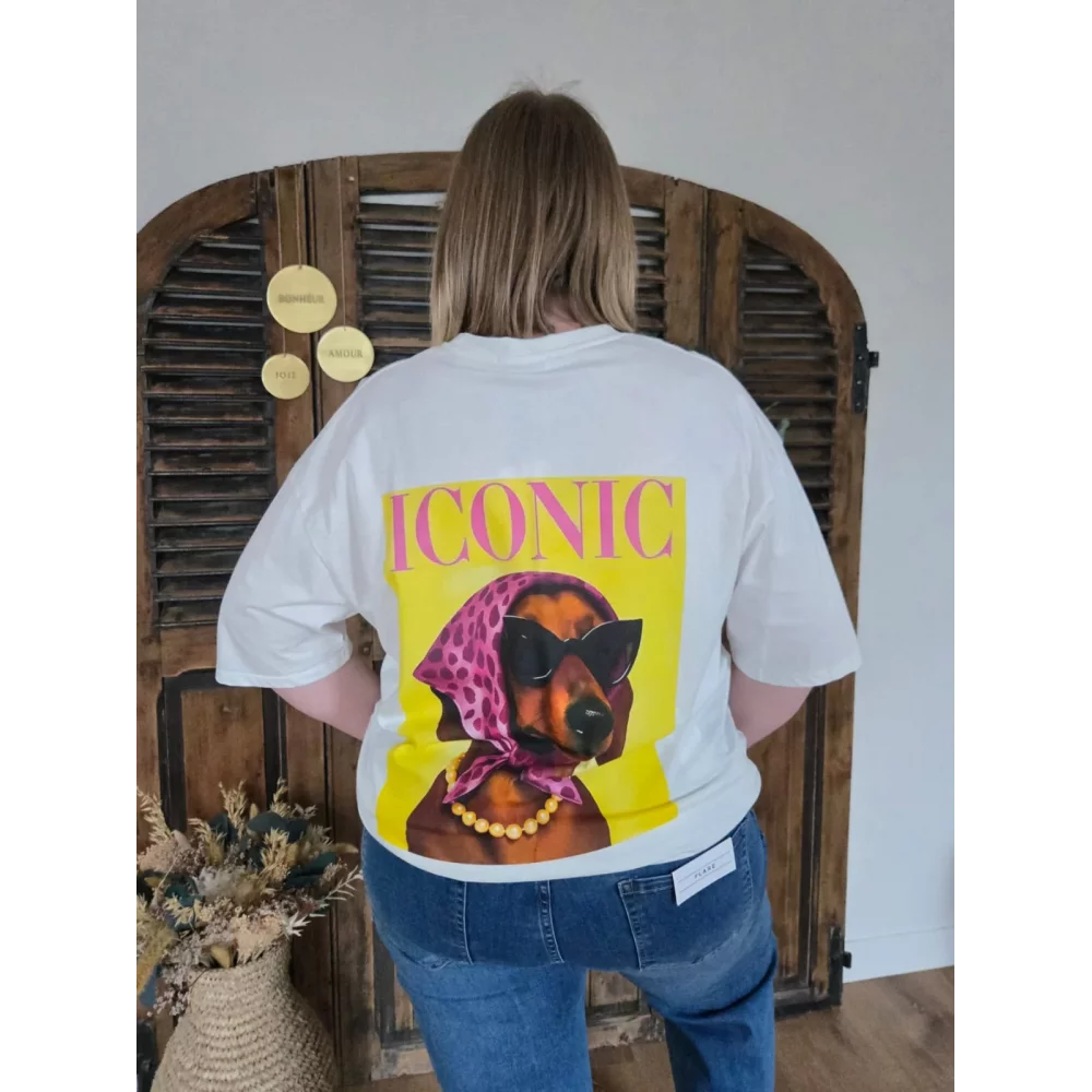 T-shirt blanc Vogue Teckel
