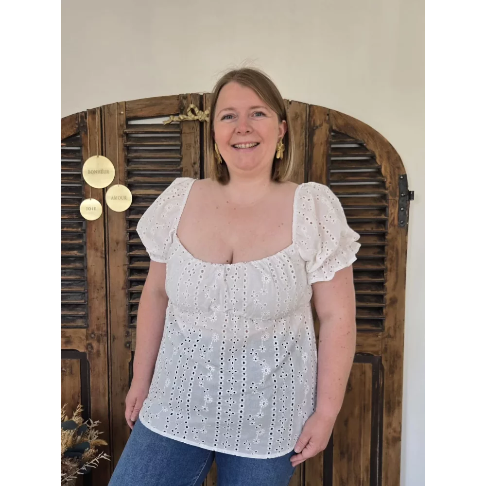 Blouse Zelie broderie anglaise blanche