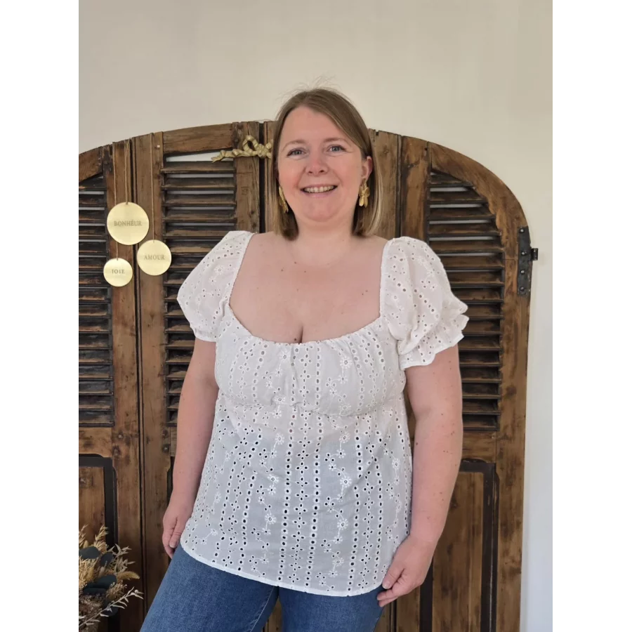 Blouse Zelie broderie anglaise blanche