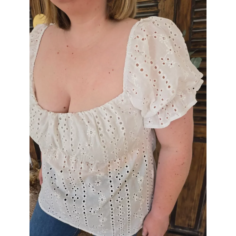 Blouse Zelie broderie anglaise blanche