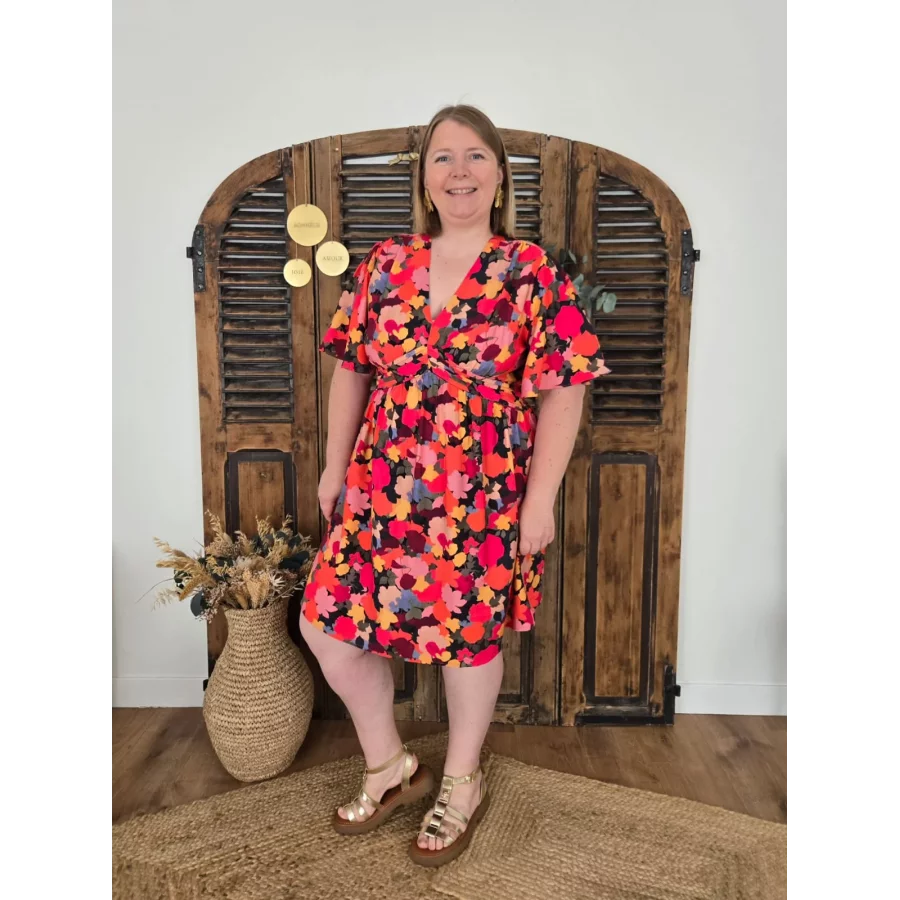 Robe Gaetane fleurs colorées
