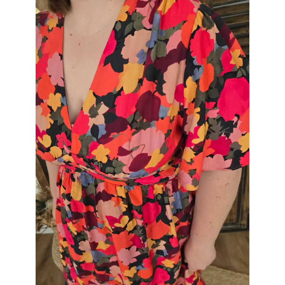 Robe Gaetane fleurs colorées