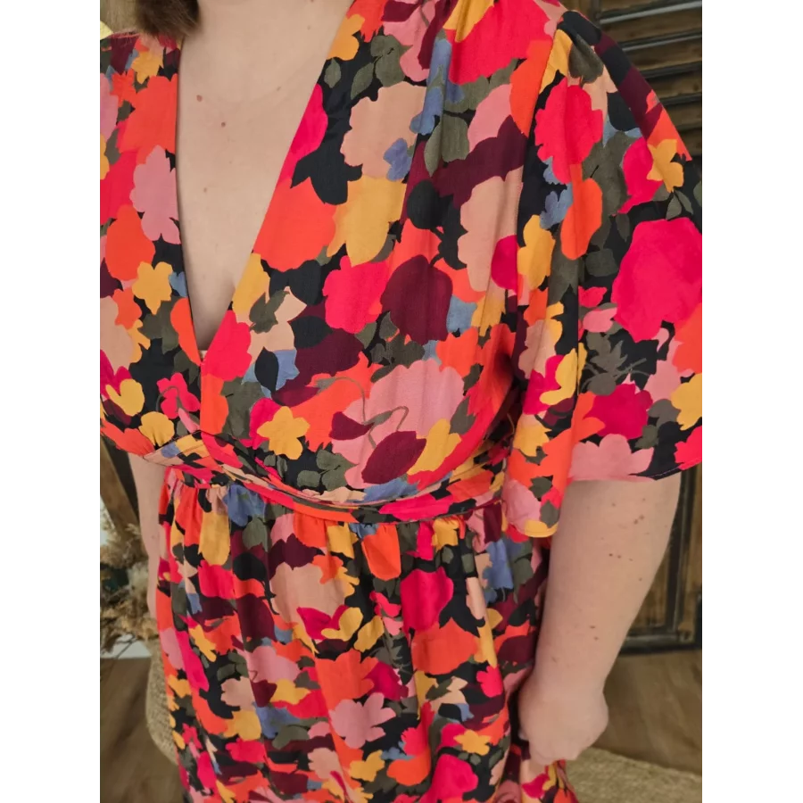 Robe Gaetane fleurs colorées