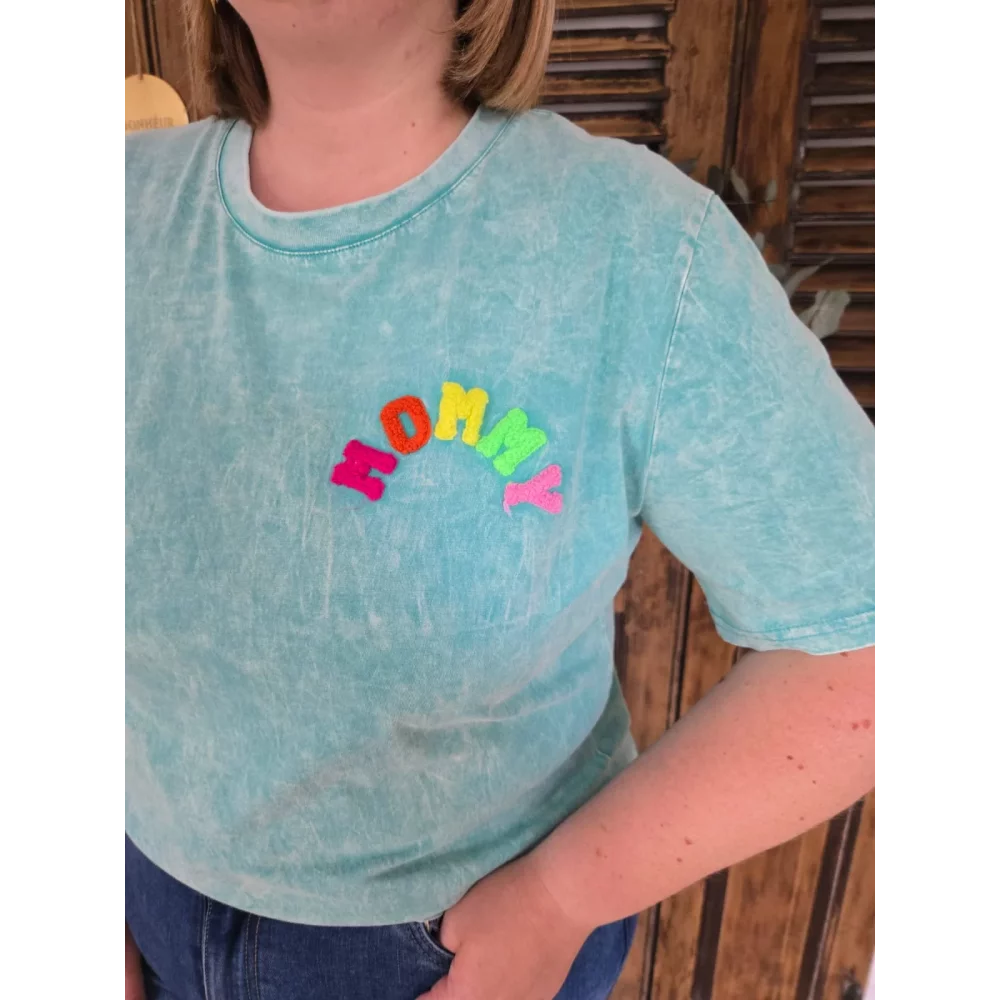 T-shirt Mommy turquoise used