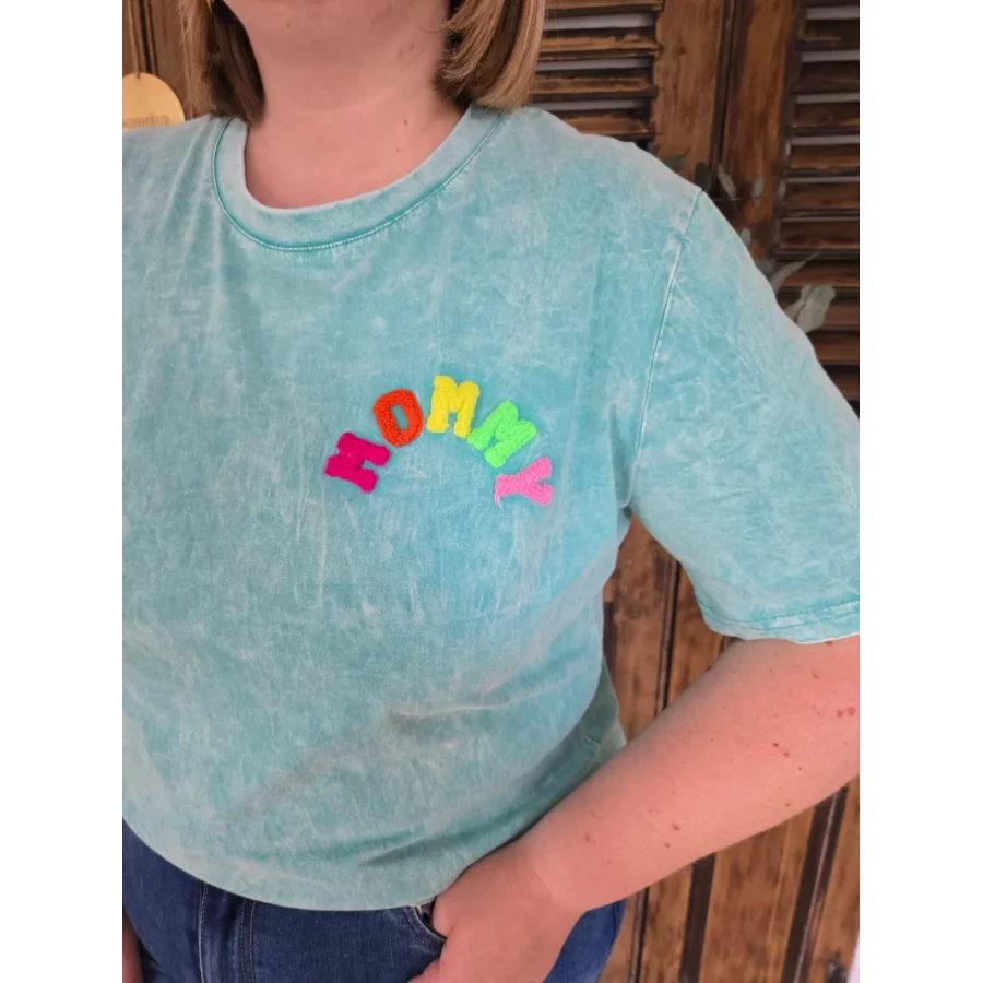 T-shirt Mommy turquoise used
