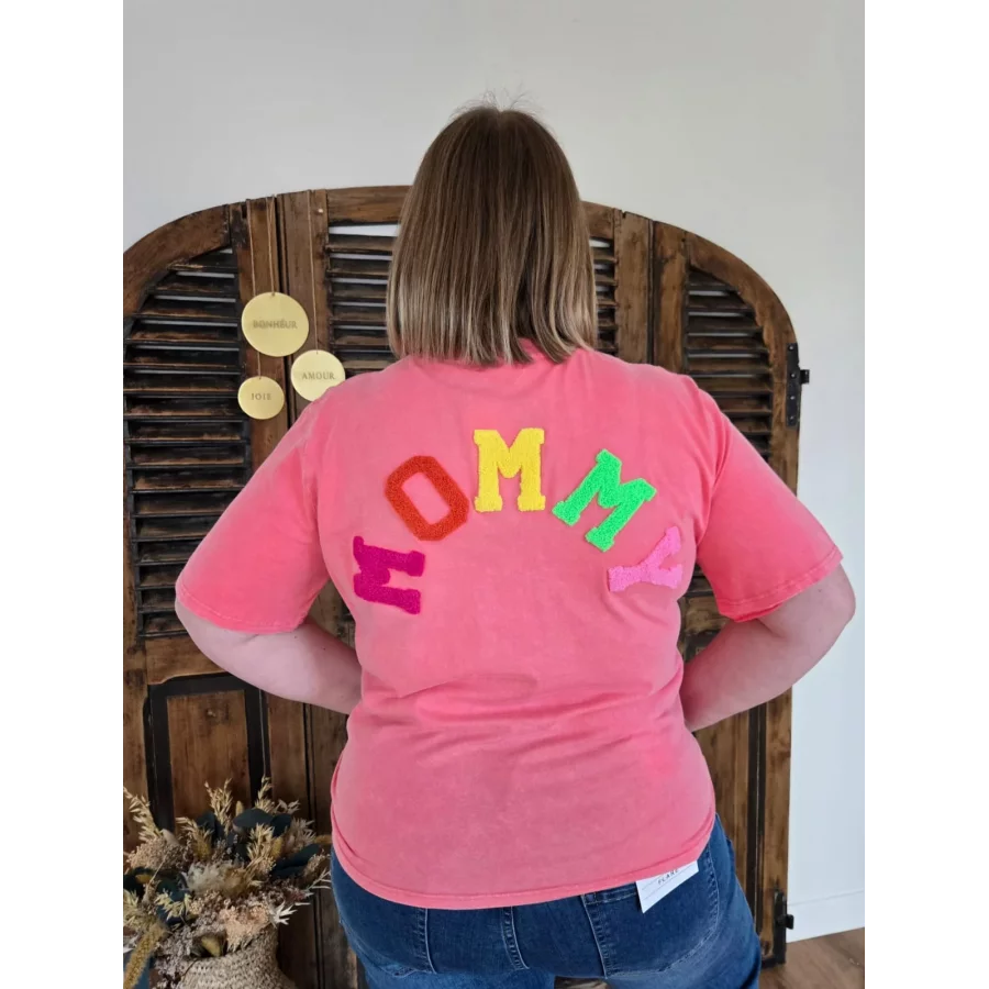 T-shirt Mommy corail