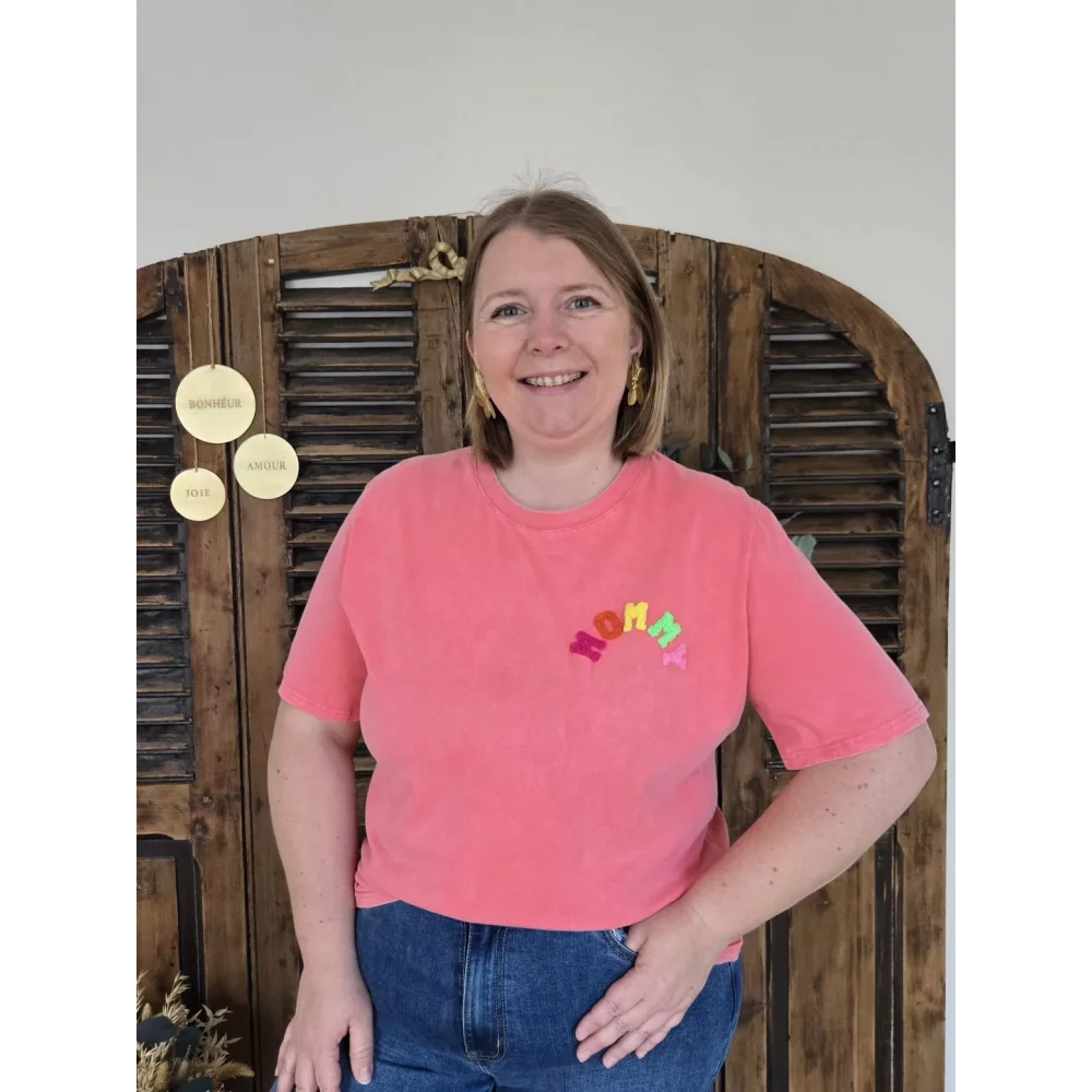 T-shirt Mommy corail