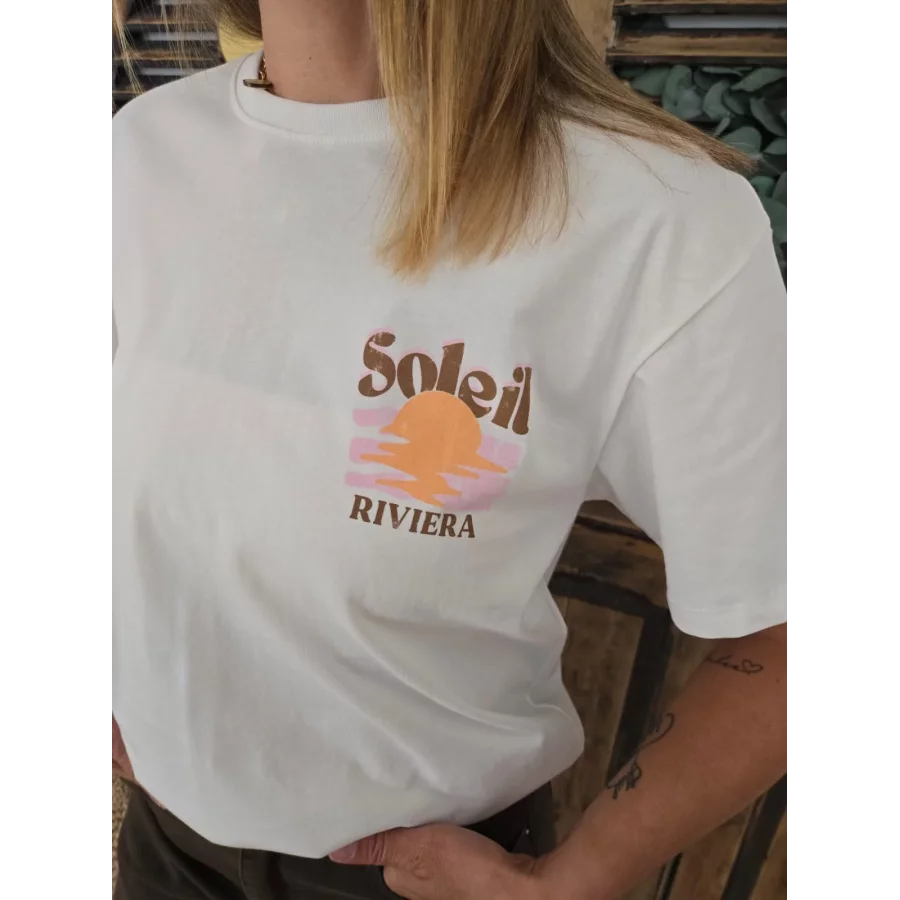 T-shirt Soleil Riviera blanc