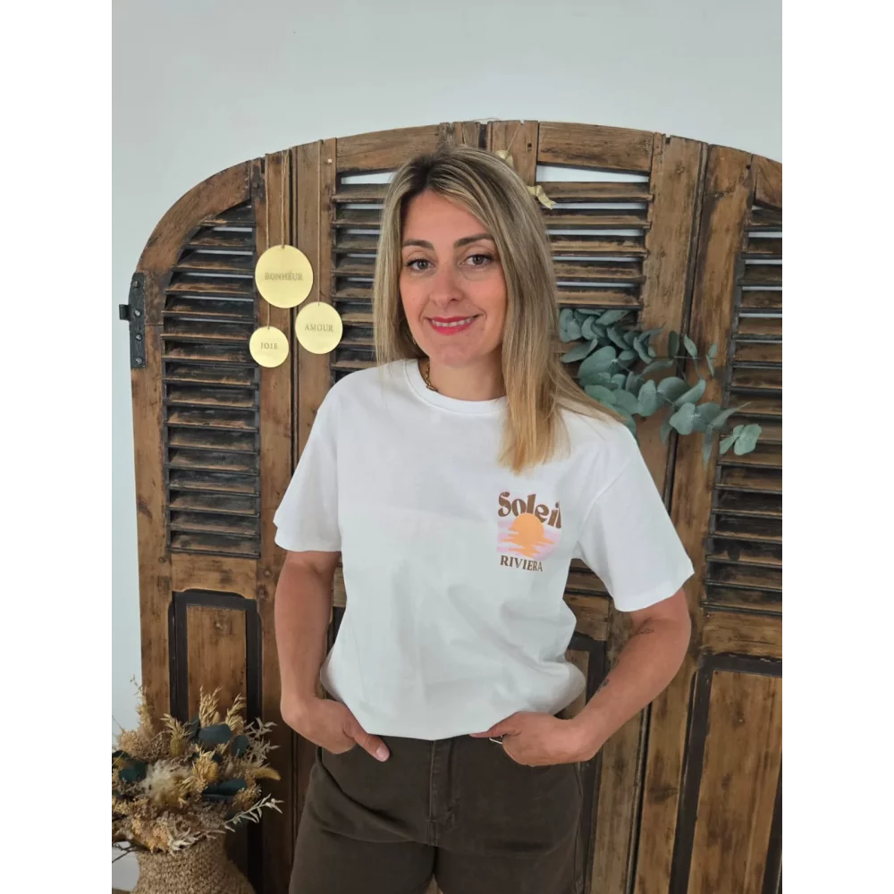 T-shirt Soleil Riviera blanc