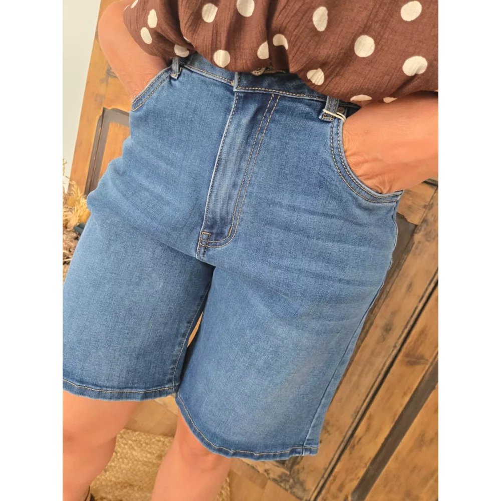 Short Antonin en jean long bleu