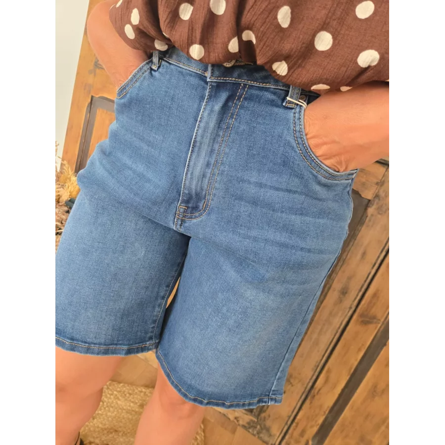 Short Antonin en jean long bleu