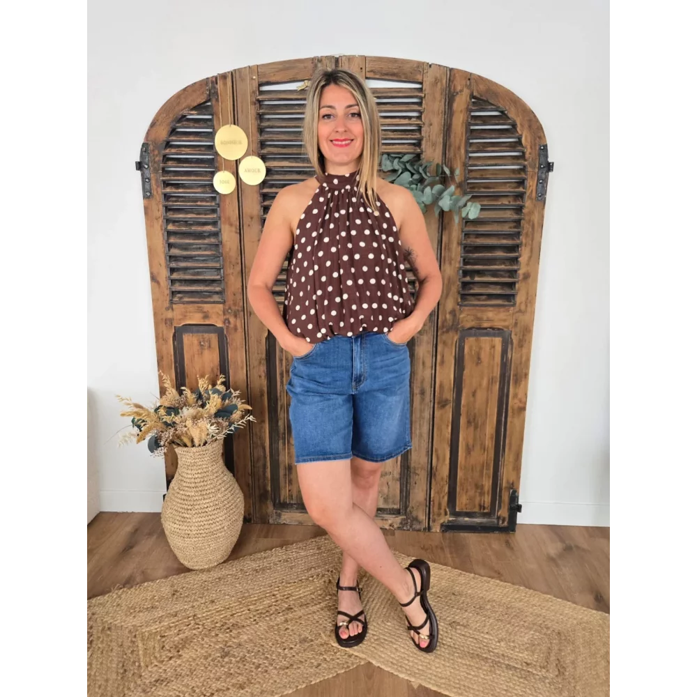 Short Antonin en jean long bleu