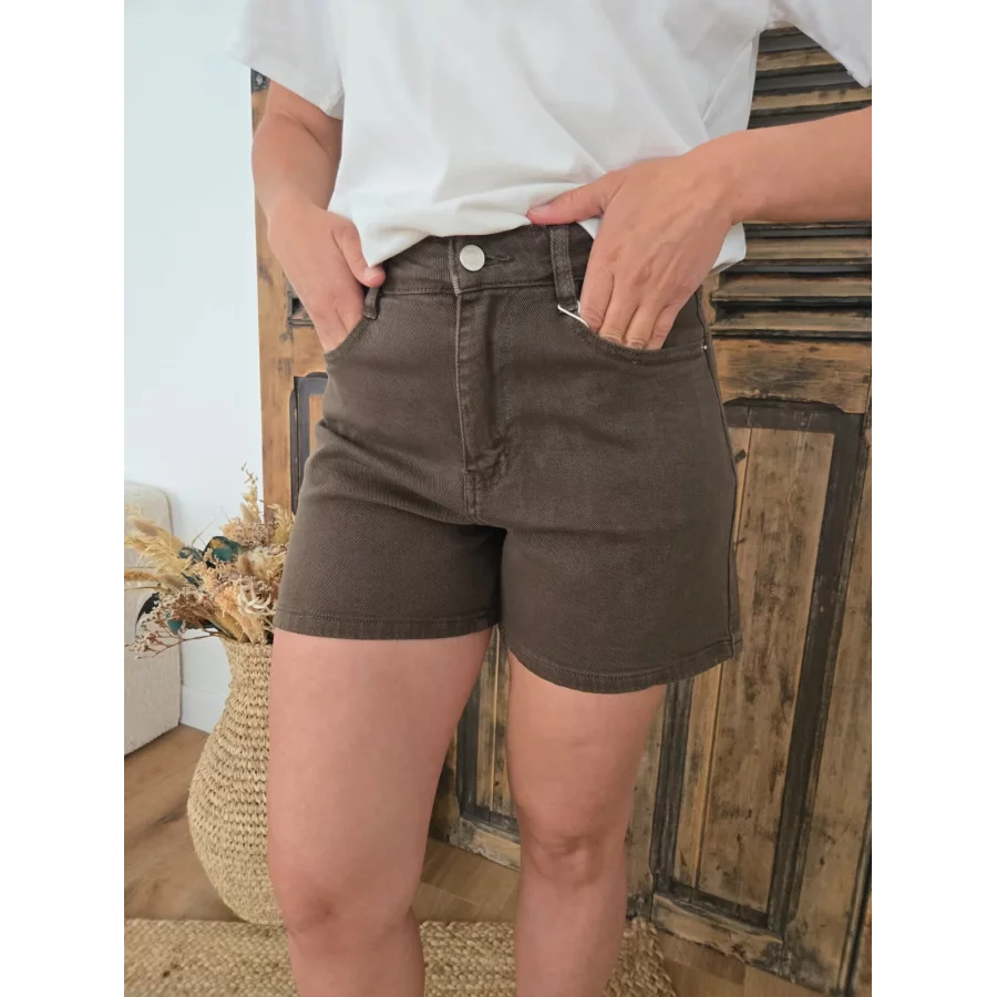 Short Raphael en jean choco